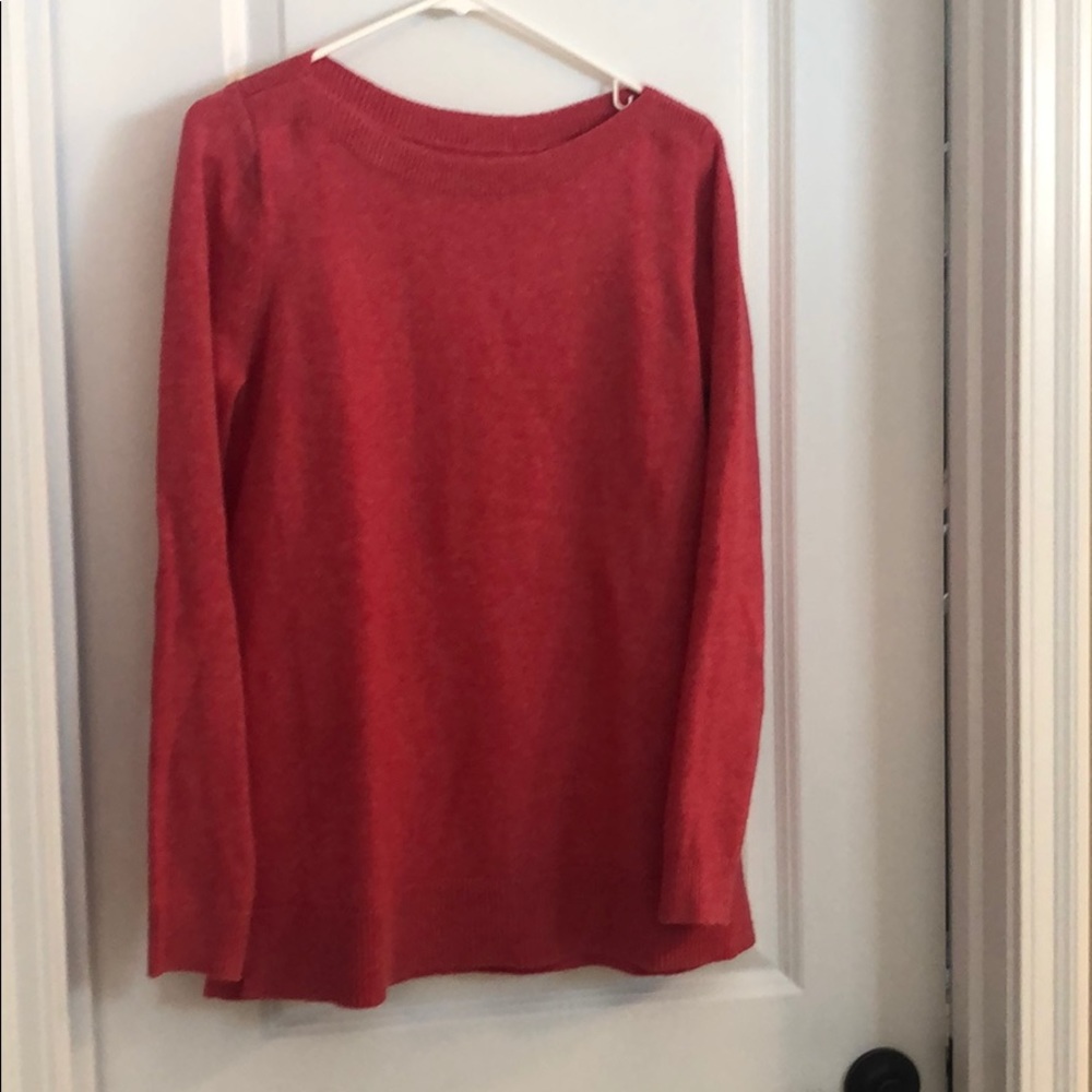LOFT pink crew neck sweater